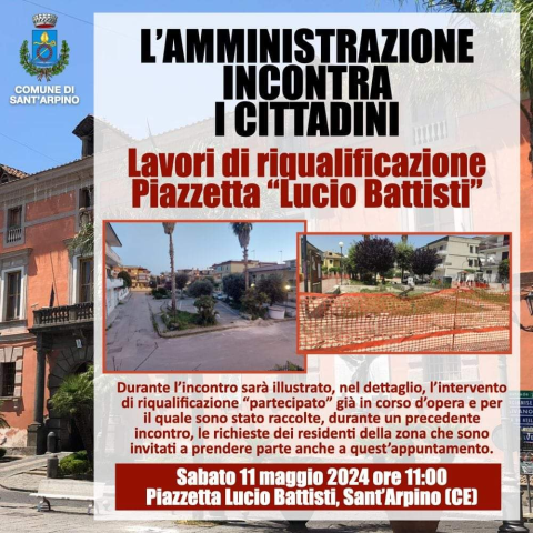 Incontro con cittadini  - Lavori di riqualficazone Piazzetta Battisti